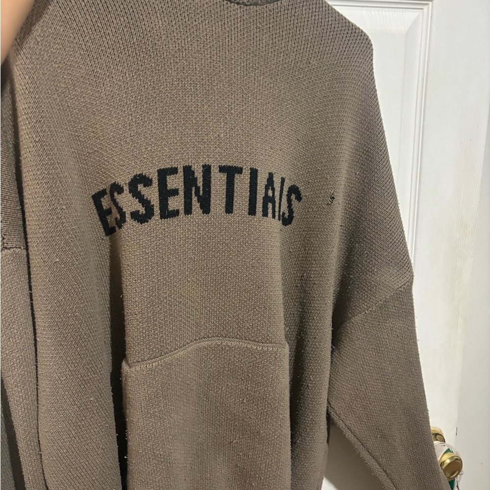 Essentials Men's Tan Crewneck Sweater